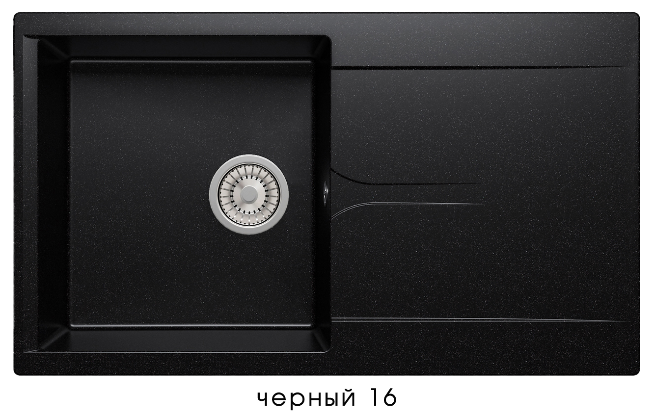 Мойка Полигран GALS-860 (черный №16) 860*500мм купить по цене от  в Петербурге и Москве
