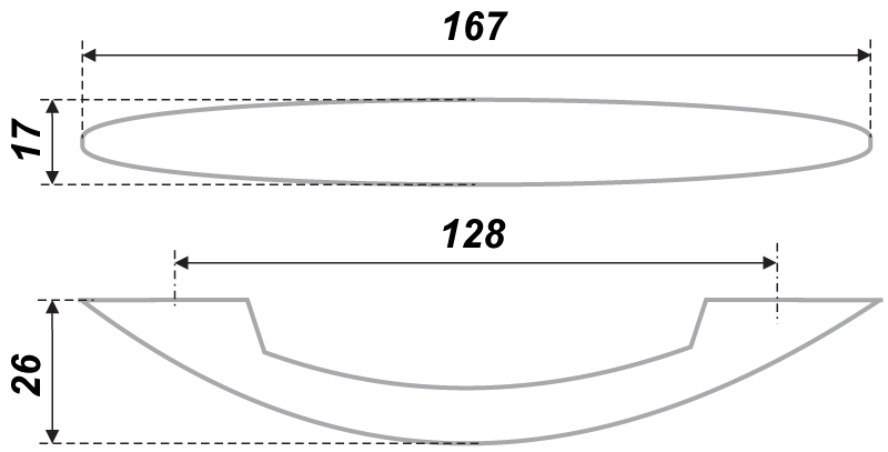 картинка Мебельная ручка RS011SC.3/128 от магазина DFCH 