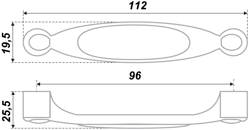 картинка Мебельная ручка RS112AB.4/96/W02 от магазина DFCH 