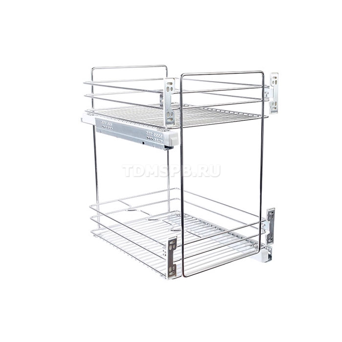 картинка Бутылочница 2-х уровневая, в базу 400 мм, универс.крепл., с крепл. к фасаду, с доводчиком, Италия от магазина DFCH 