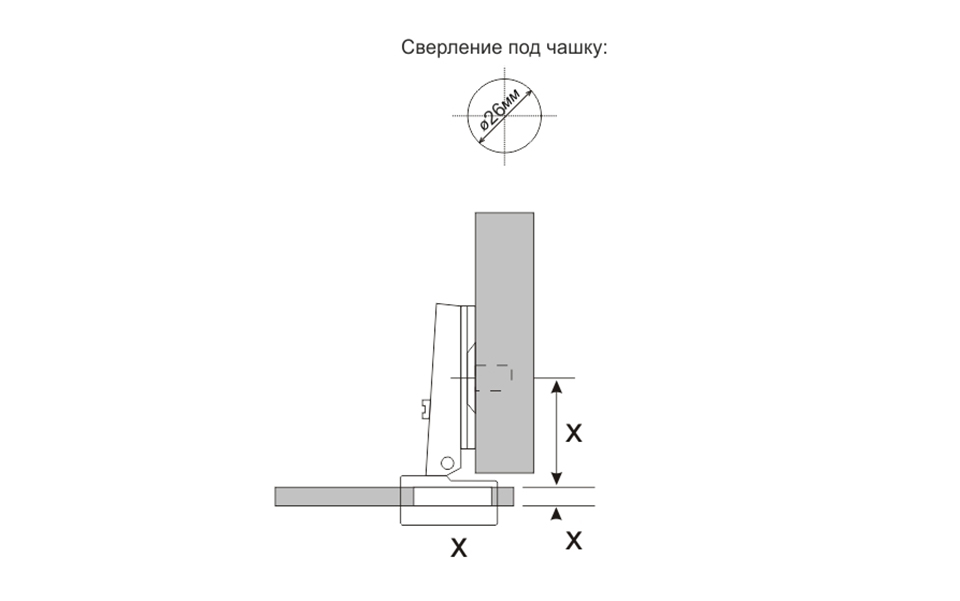 картинка д/стекла минипетля накладная 95 * с отв. планкой и заглушкой (золото) от магазина DFCH 