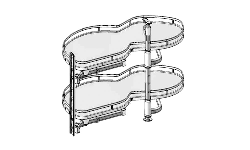 картинка Механизм выкатной 2-х ярусный "Le Mans" M900 865x495x600-750 правый, хром/МДФ, с дов-м от магазина DFCH 