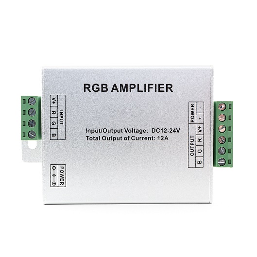 картинка Усилитель (RGB12A) для светод.лент 12В/24В, 144Вт/288Вт (LC08) от магазина DFCH 