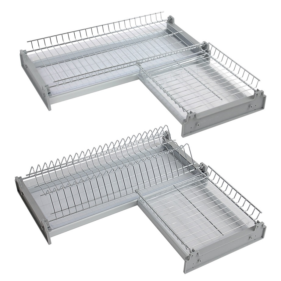 Сушилка для УГЛОВОГО шкафа 600х600 мм 2-х уровневая (564х564 мм) с поддоном, LS313 CP, Ограниченно г купить по цене от  в Петербурге и Москве
