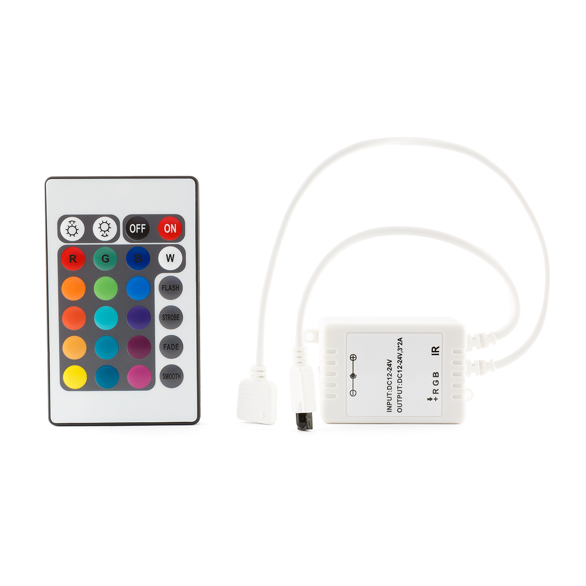 картинка Контроллер для RGB лент (с ИК-пультом) 12V/24W, 72W/144W (LC09) от магазина DFCH 