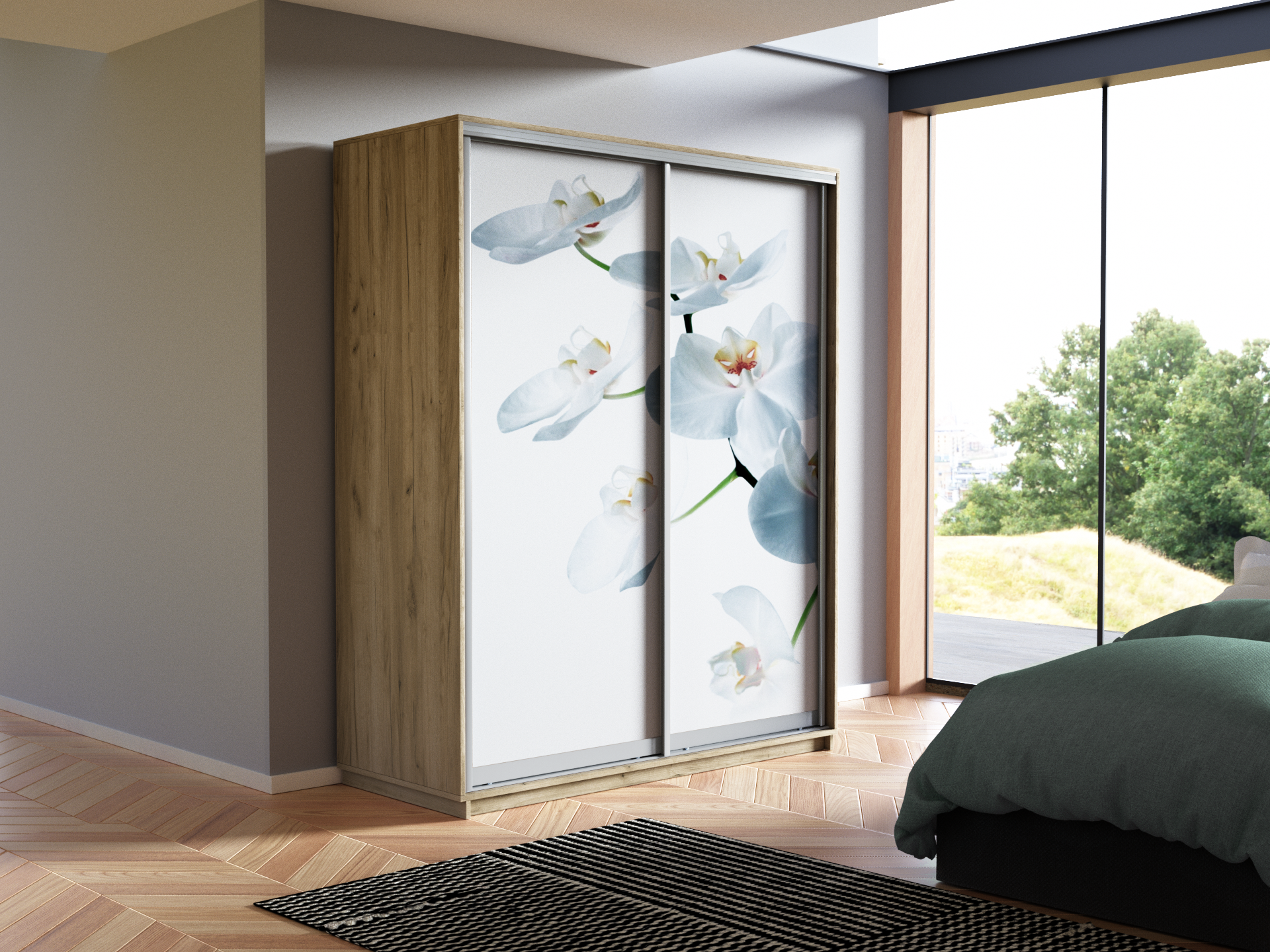 картинка Экспресс Фото дуо Орхидея Бетон 2400 x 1400 x 600 от магазина DFCH 