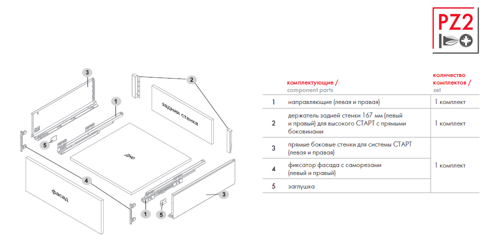 картинка Прямые боковые стенки СТАРТ высокие SBDW13/GR/400 от магазина DFCH 