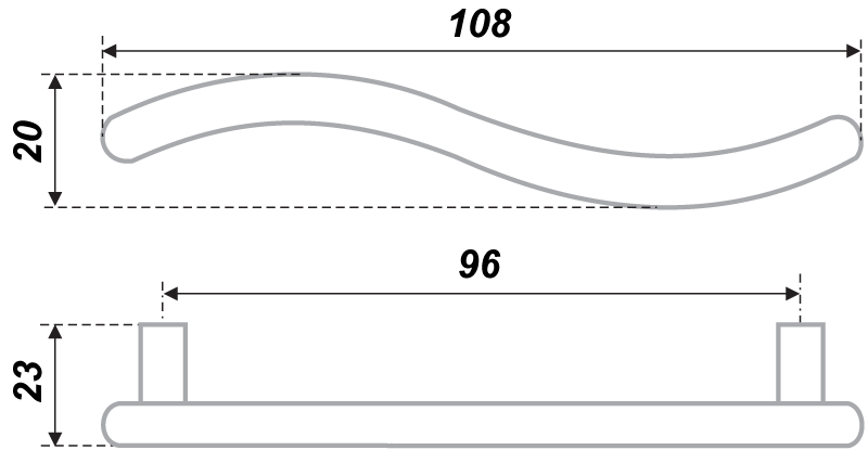 картинка Мебельная ручка RS013CP.4/96 от магазина DFCH 