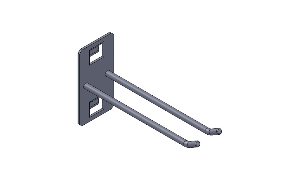 картинка Крючок двойной L=100 мм Н=15 мм (Белый) HS029-01 от магазина DFCH 