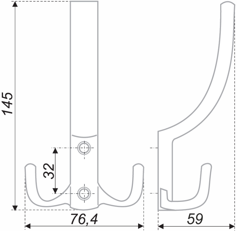 картинка Мебельный крючок ATLANT K305.06GP.6 от магазина DFCH 