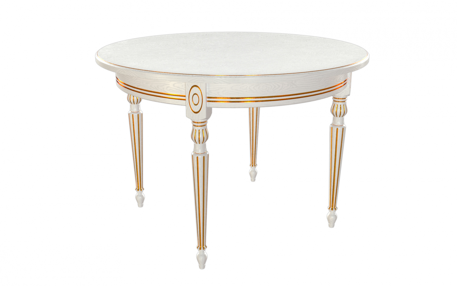 картинка Стол Лакшери 1100*1100*765 (тон белый RAL9003 + патина золото) от магазина DFCH 