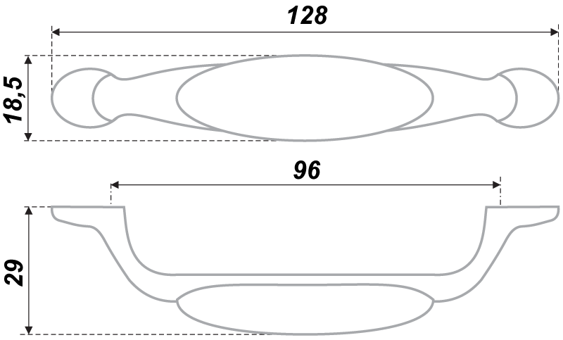 картинка Мебельная ручка RS113AB.3/96/W02 от магазина DFCH 