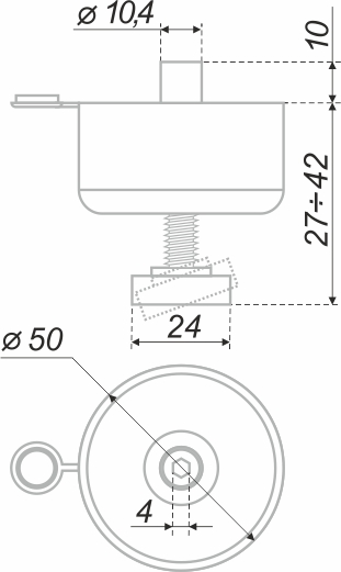картинка Мебельная опора N310BL.2 от магазина DFCH 