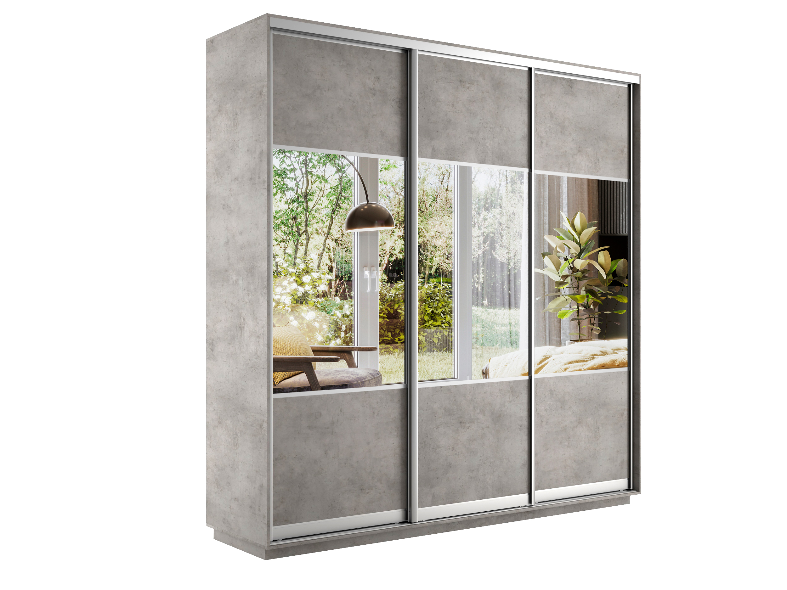 картинка Экспресс Комби трио Бетон 2200 x 2100 x 600 от магазина DFCH 