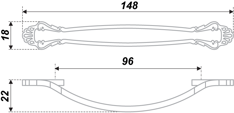 картинка Мебельная ручка RS430CP/W.4/96 от магазина DFCH 