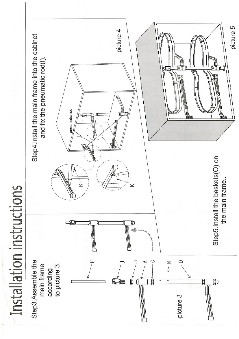 картинка Механизм выкатной 2-х ярусный "Le Mans" M900 865x495x600-750 левый, хром/МДФ, с дов-м от магазина DFCH 