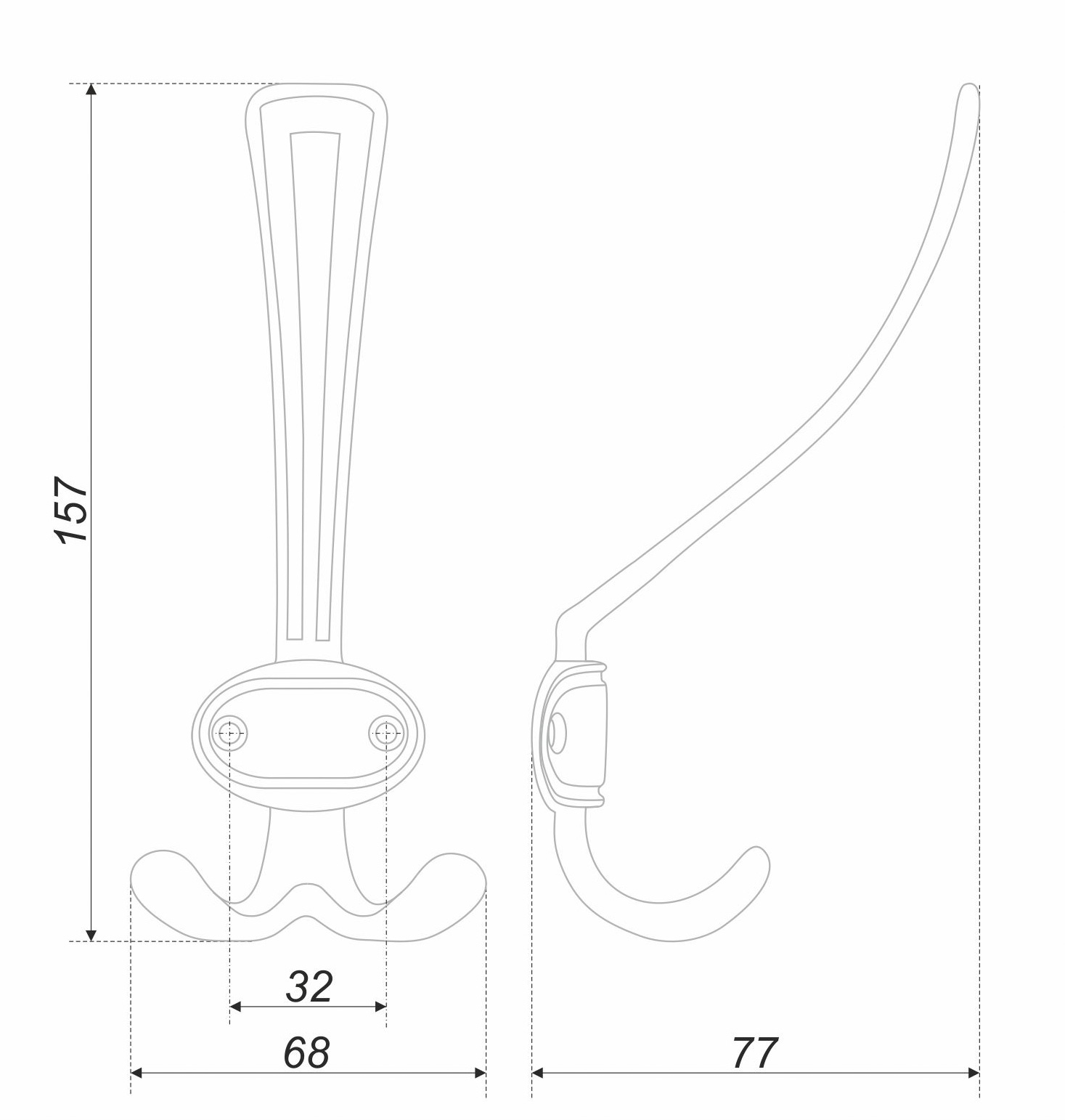 картинка Мебельный крючок LORD K306ABL.2 от магазина DFCH 