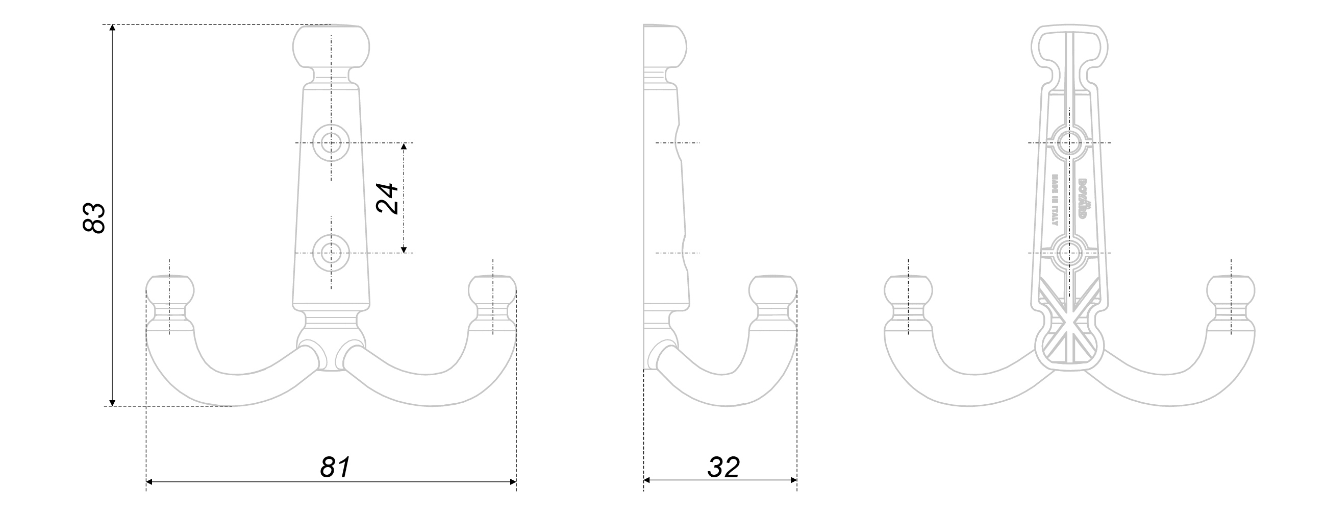 картинка Мебельный крючок DOLCE K250AP.6 от магазина DFCH 