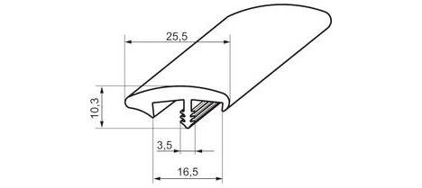 картинка Металлик профиль ПВХ П-обр. с обхватом врезной 16мм/50м Россия от магазина DFCH 