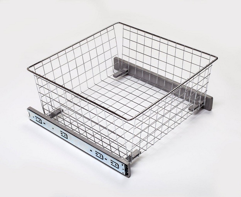 картинка Корзина выдвижная ЮММ для кухни в базу 450 (380х485х120) в комплекте, б/д, хром от магазина DFCH 