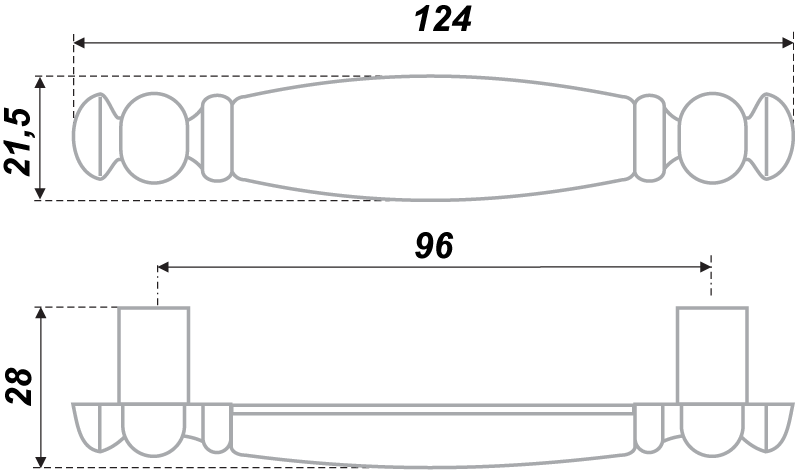 картинка Мебельная ручка RS115AB.4/96/W02 от магазина DFCH 