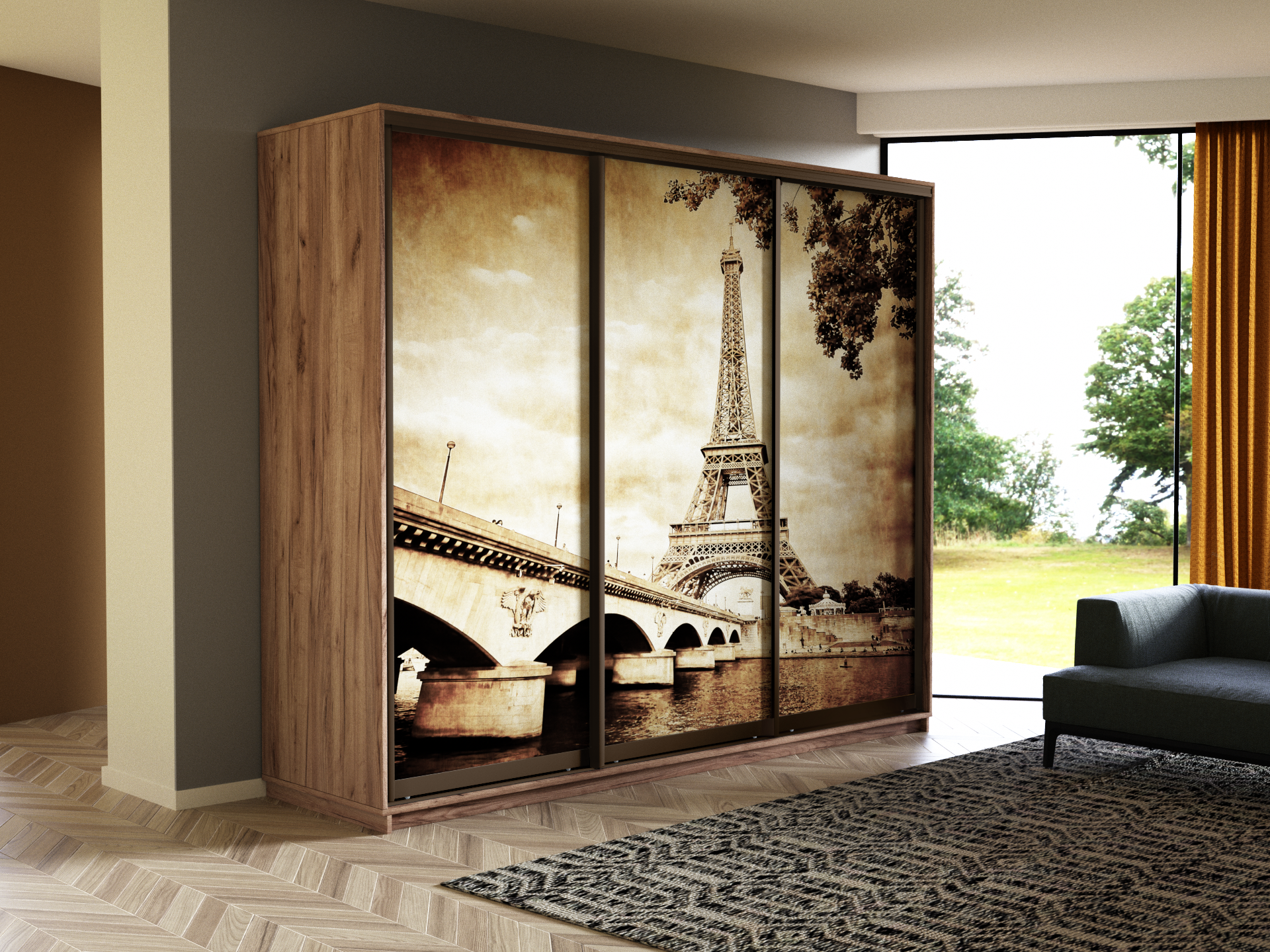 картинка Экспресс Фото трио Париж Крафт Табачный 2200 x 2400 x 600 от магазина DFCH 