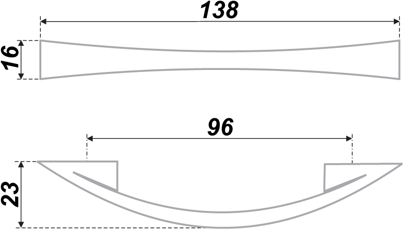 картинка Мебельная ручка RS005SC.4/96 от магазина DFCH 