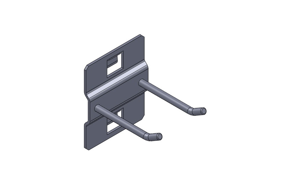 картинка Крючок двойной L=50 мм Н=30 мм (Белый) HS028-01 от магазина DFCH 