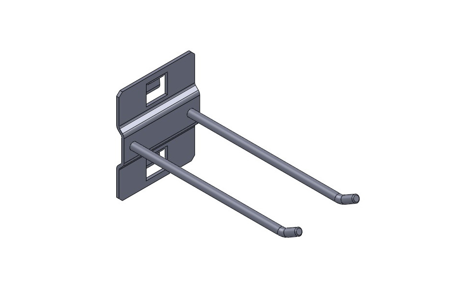 картинка Крючок двойной L=100 мм Н=30 мм (Белый) HS030-01 от магазина DFCH 