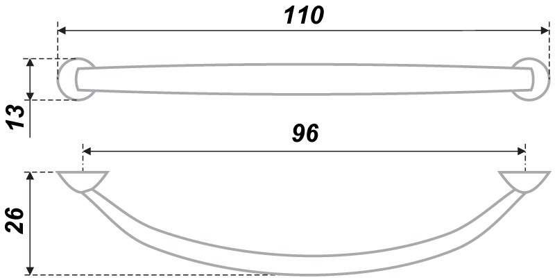 картинка Мебельная ручка RS009GP.3/96 от магазина DFCH 