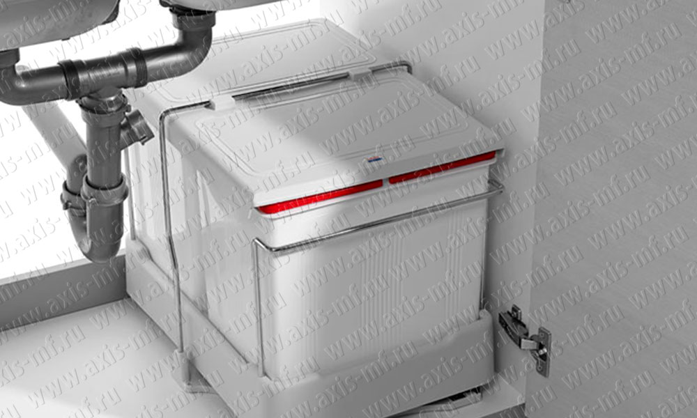 картинка Ведро для мусора полного выдв. DISCOVERY-1 (в базу 400мм), двойное 2x16л, Италия , Ограниченно годен от магазина DFCH 