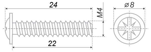 картинка Метиз MT02/09/M4*22Cr/0 от магазина DFCH 