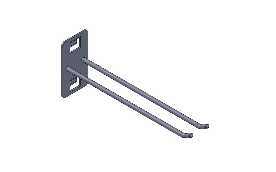 картинка Крючок двойной L=150 мм Н=15 мм (Белый) HS031-01 от магазина DFCH 