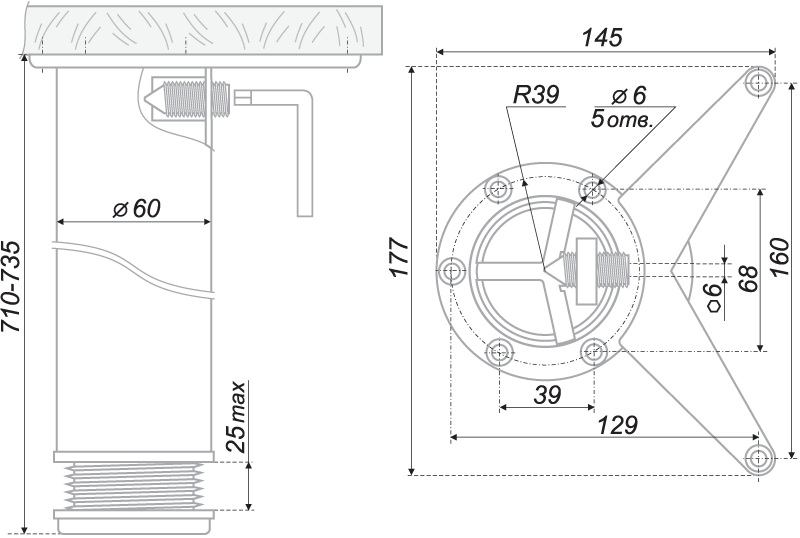 картинка Мебельная опора N401CP.4 от магазина DFCH 