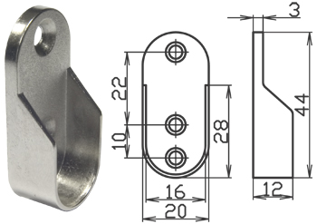 картинка Штангодержатель алюминиевый для овальной штанги d30х15х3мм, литой от магазина DFCH 