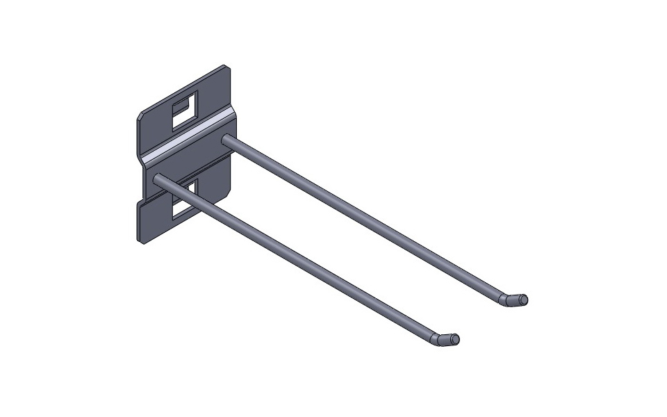 картинка Крючок двойной L=150 мм Н=30 мм (Металлик) HS032-26 от магазина DFCH 