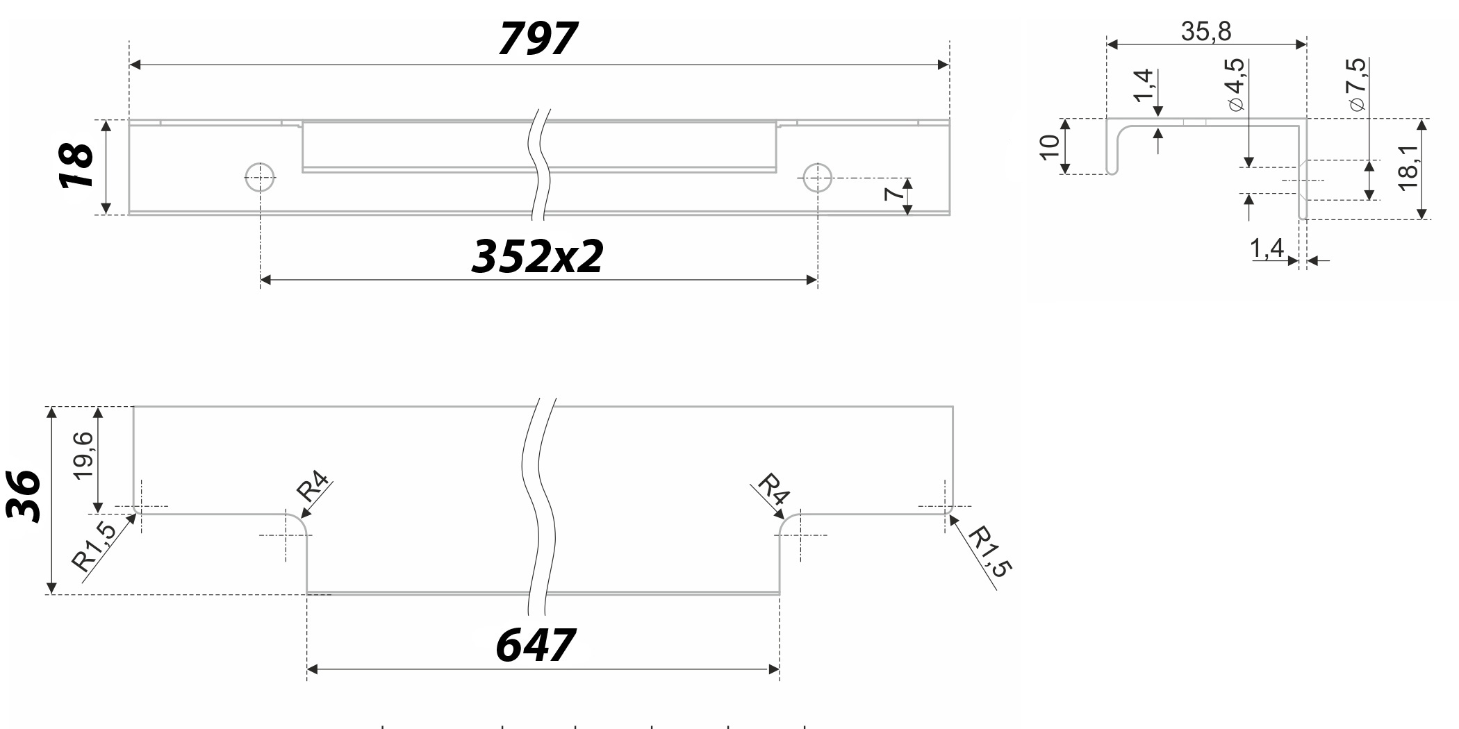 картинка Мебельная ручка RAY RT109SST.1/000/800 от магазина DFCH 