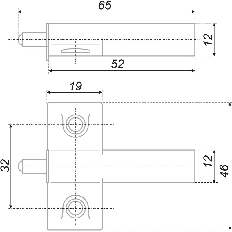 картинка Упор-защелка фасада AMF03/GR от магазина DFCH 
