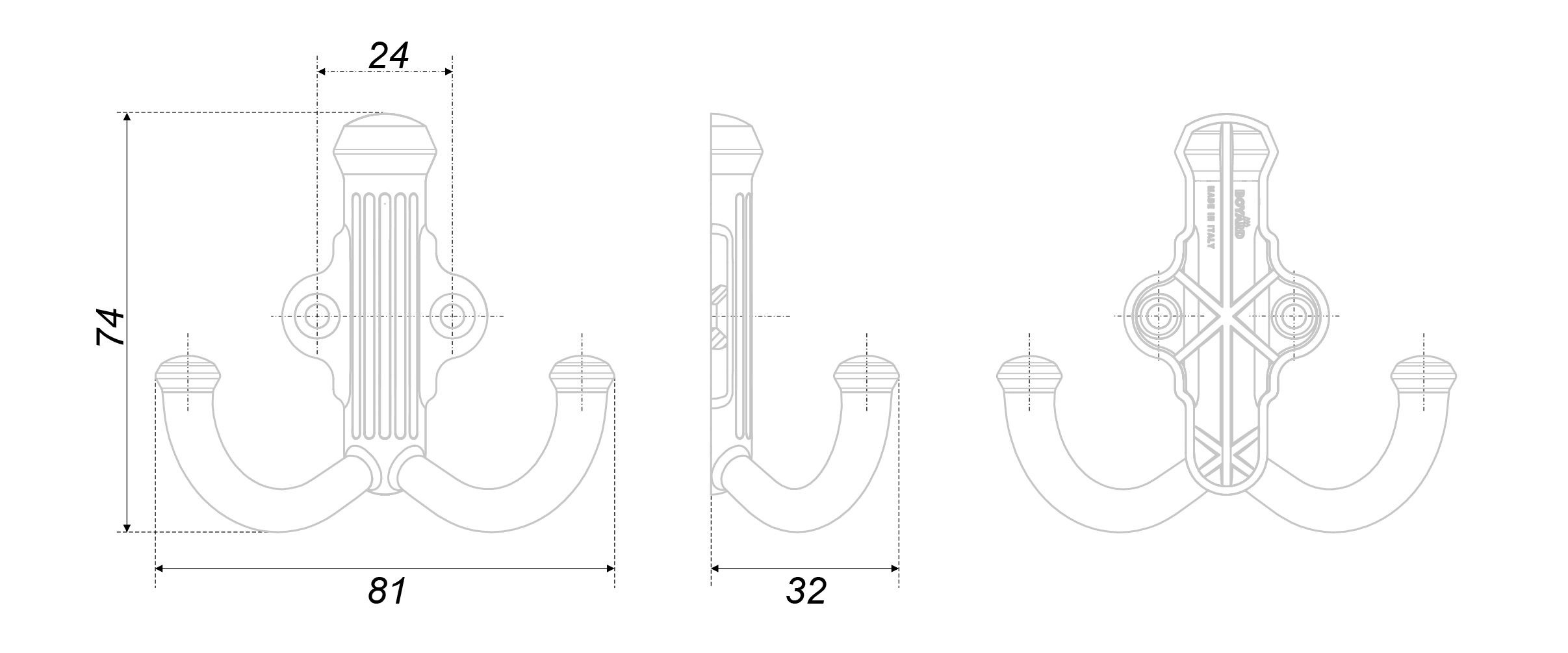 картинка Мебельный крючок RIGATA K251AC.6 от магазина DFCH 