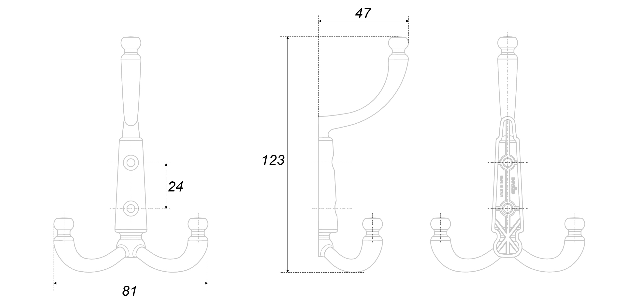 картинка Мебельный крючок DOLCE K350AC.6 от магазина DFCH 