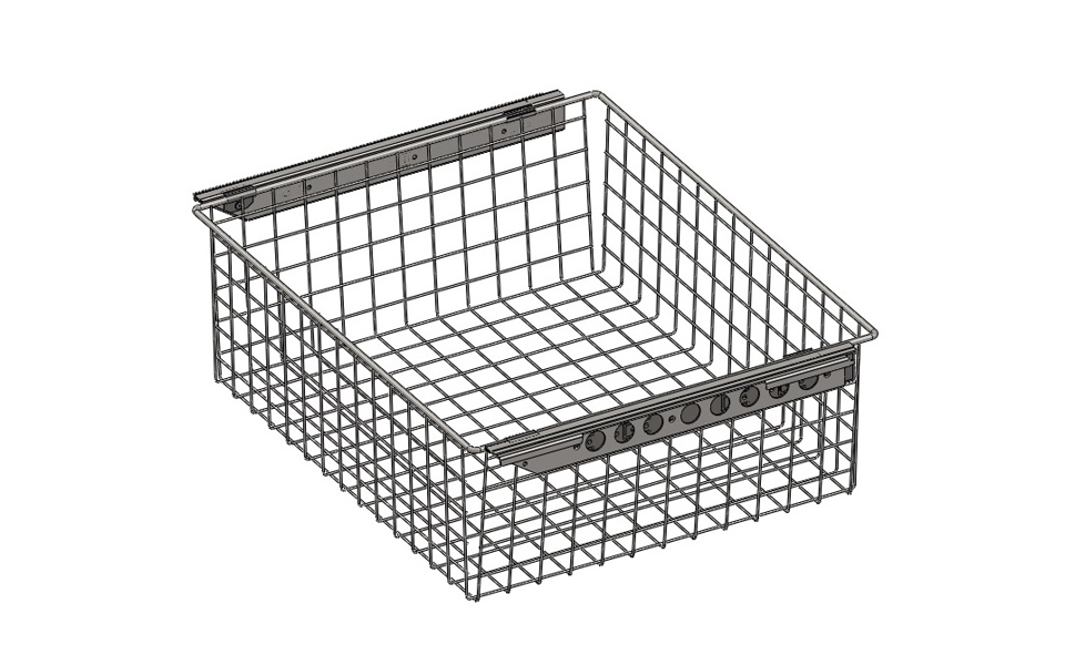 картинка Корзина сетчатая выдвижная 550х450х190 мм (Белый) HS015-01 от магазина DFCH 