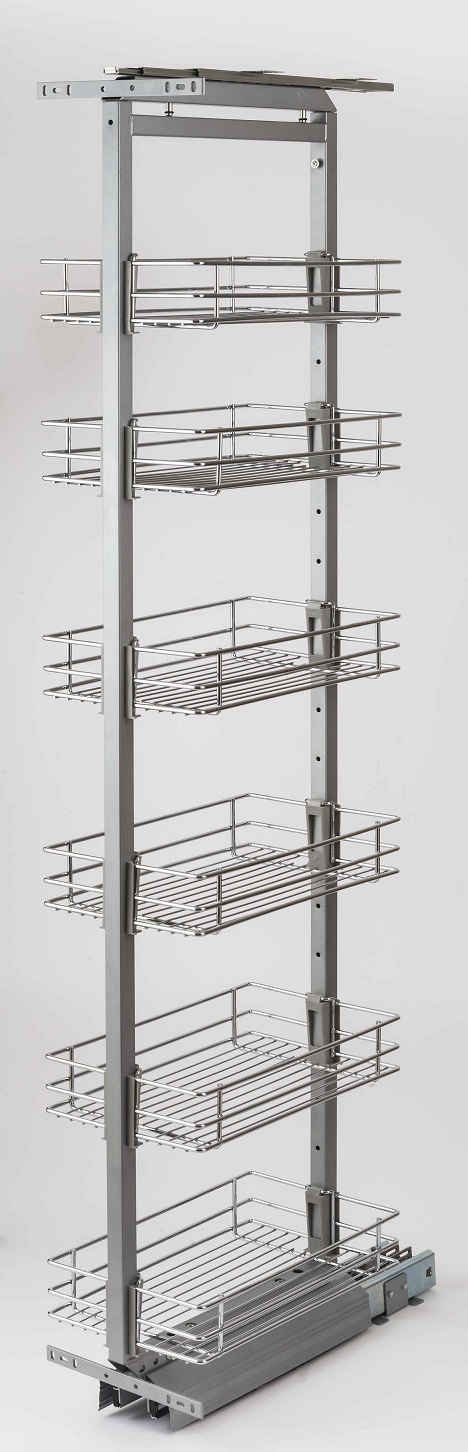 картинка Пенал в базу 400 выкатной 6-ти яр. 345х495х(1700-2000) мм, с дов., хром от магазина DFCH 