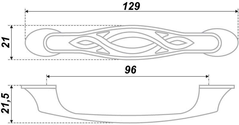 картинка Мебельная ручка RS407EAB.4/96 от магазина DFCH 