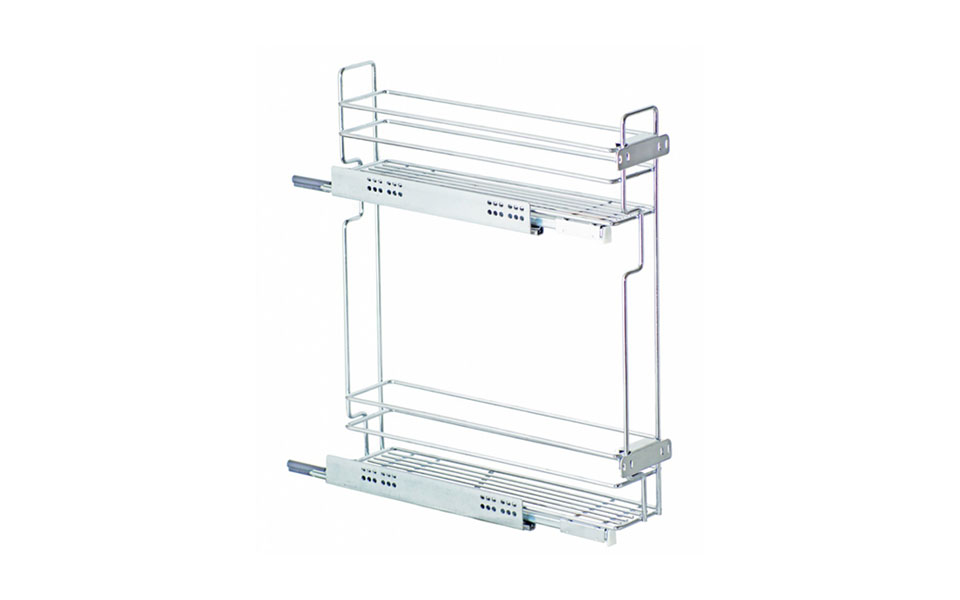 картинка Бутылочница 2-х уровневая ЮММ Квадро Hettich, база 150мм (110х450х530) с бок.кр.,c дов. Огр.год. от магазина DFCH 