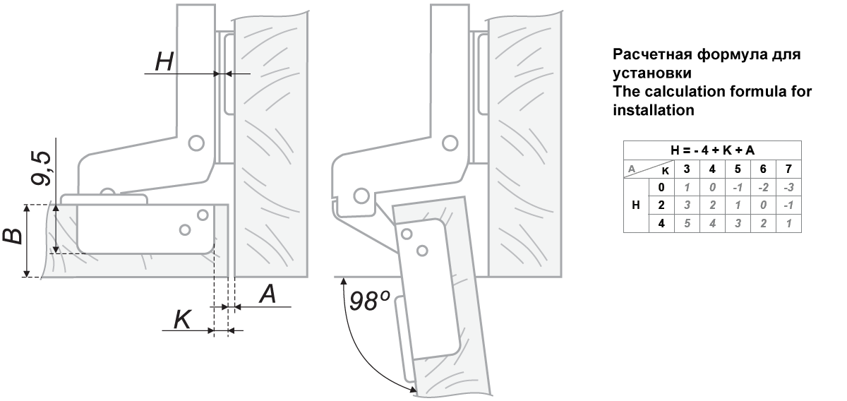 картинка Мебельная петля H405C21/1310 от магазина DFCH 