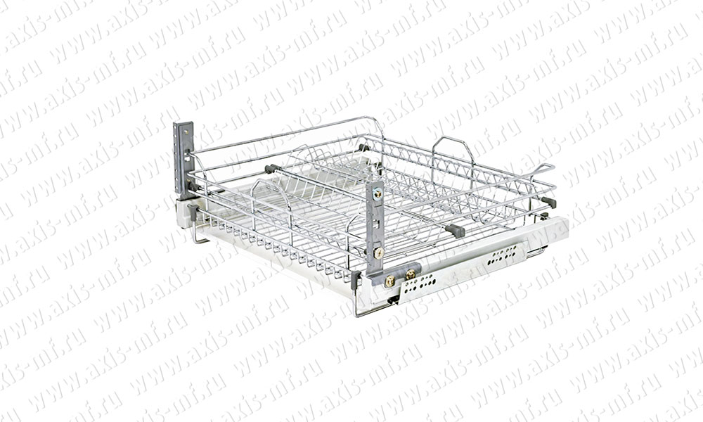 картинка Сетчатая корзина выкат.(600) 535х450х105 мм для пос., хром с кр.к фас.,с дов. Огр.годен от магазина DFCH 