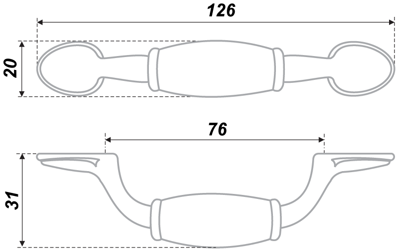 картинка Мебельная ручка RS109AB.4/76/W02 от магазина DFCH 