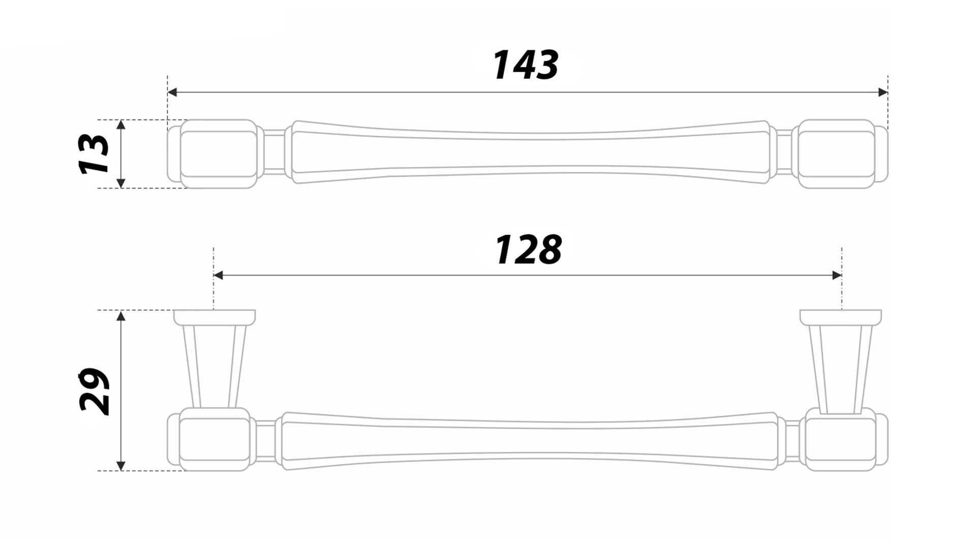 картинка Мебельная ручка GRETA RS310BAZ.4/128 от магазина DFCH 