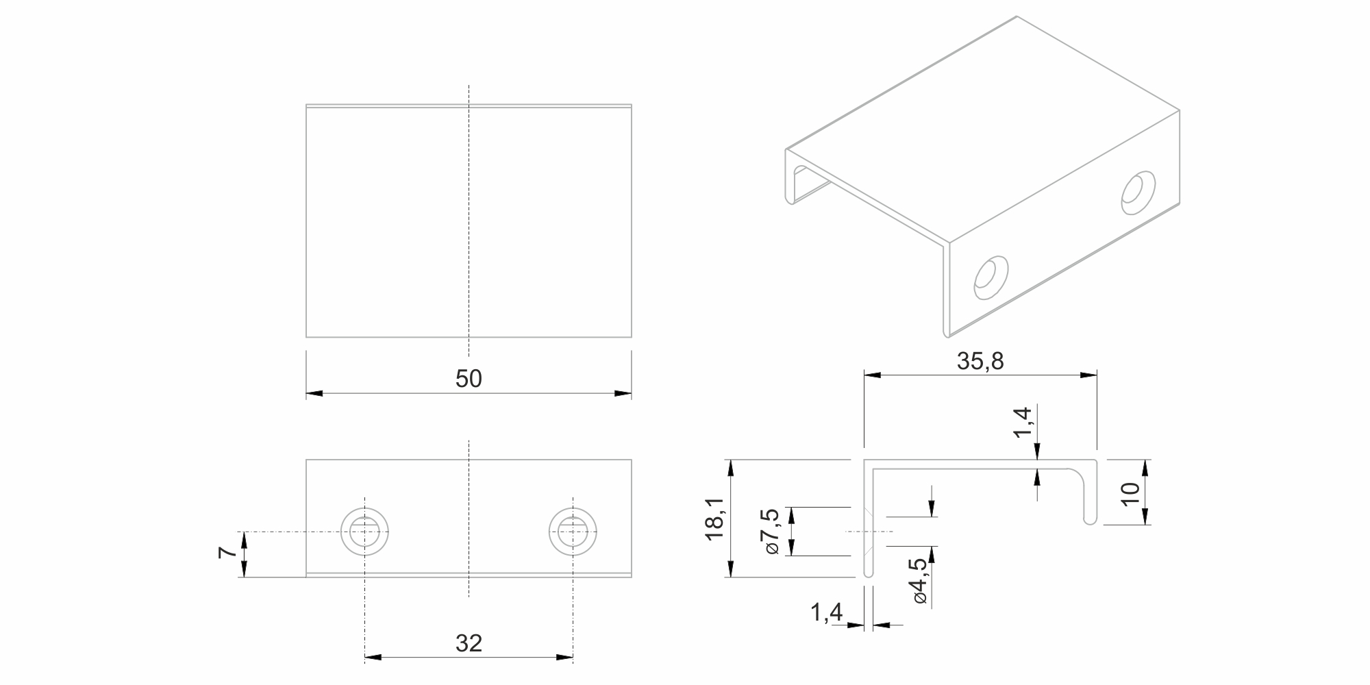 картинка Мебельная ручка RAY RT109SST.1/32 от магазина DFCH 