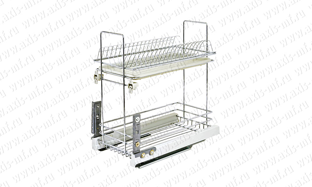 картинка Сетч. корзина вык.(300) 235х450х470 мм, 2-х яр. для посуды, хром с крепл. к фасаду, с дов.ОГР ГОДЕН от магазина DFCH 